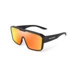 Oversized Shield Sport Sunglasses - Black Orange