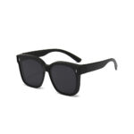 Polarized Square Clip-On Sunglasses - Black