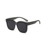 Polarized Square Clip-On Sunglasses - Translucent Grey