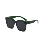 Polarized Square Clip-On Sunglasses - Dark Green