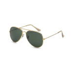 Reflective Retro Metal Sunglasses - Gold Green