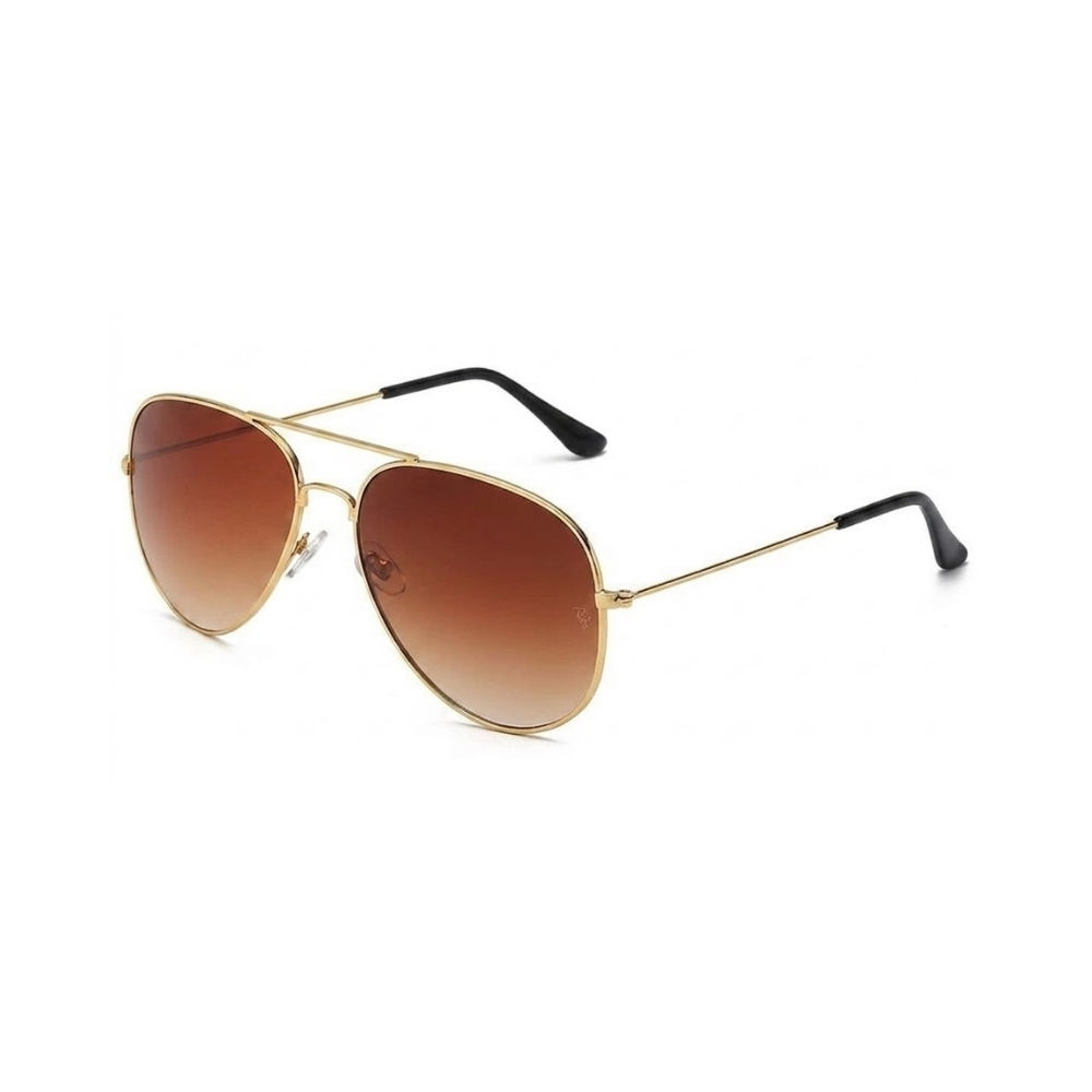 EYE (26) Reflective Retro Metal Sunglasses - Gold Brown Gradient - Image 1