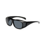 Sporty Wraparound Shield Sunglasses - Glossy Black Dark Lens