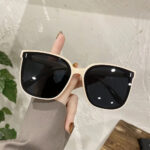 Polarized Retro Large Square Sunglasses - White