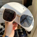Polarized Retro Oversized Square Sunglasses - White