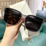 Polarized Oversized Square Clip-On Sunglasses - Translucent Grey