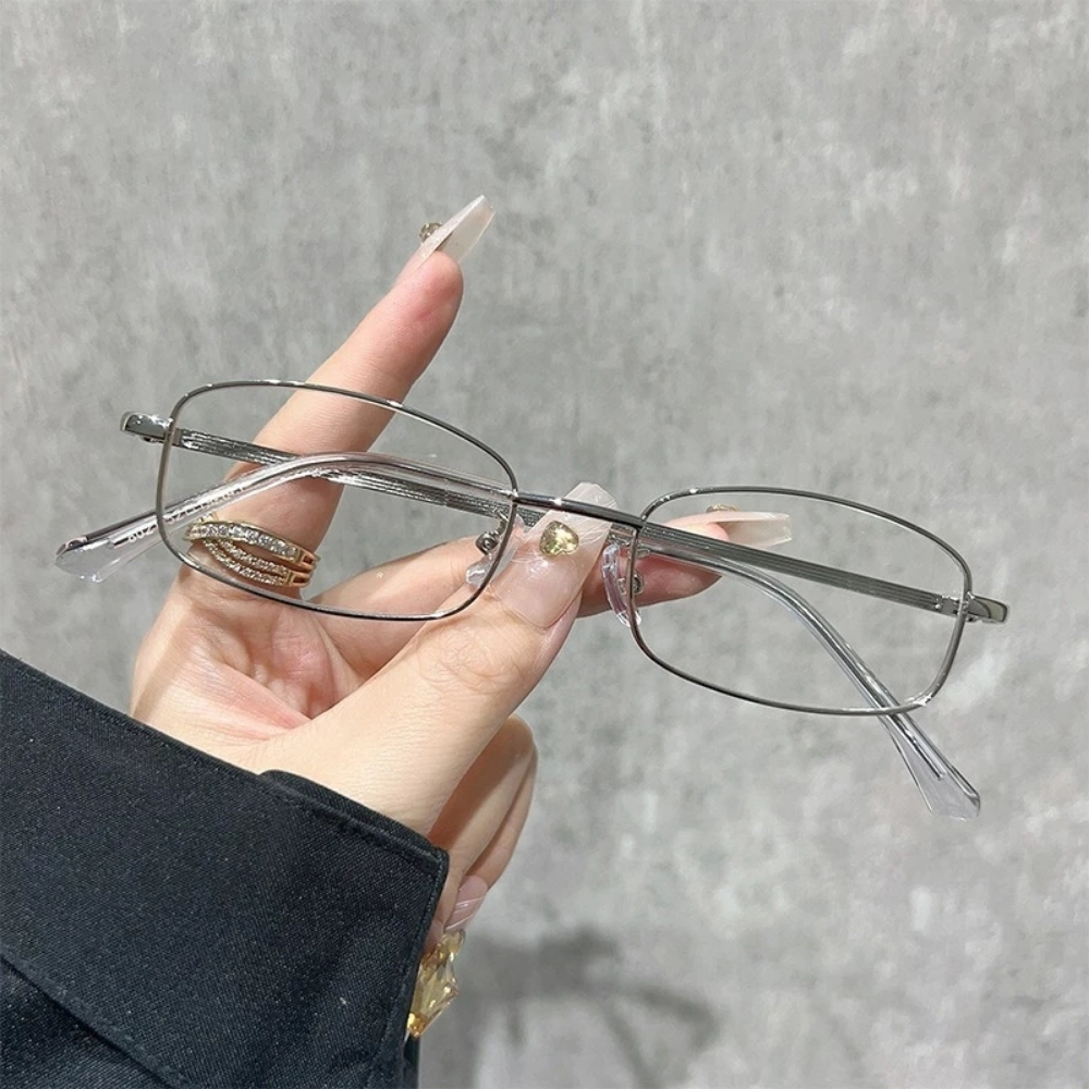 EYE (51) Slim Square Metal Anti-Blue Light Glasses - Silver - Image 1