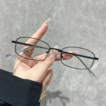 Slim Square Metal Anti-Blue Light Glasses - Black
