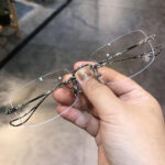 Square Frameless Anti-Blue Light Glasses - Silver