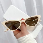 Retro Triangle Cat-Eye Sunglasses - Beige